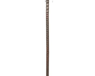 Lot 381: Tiffany Style Dragonfly Leaded Glass Floor Lamp