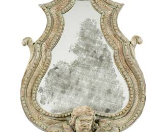 Lot 113: French Carved and Painted Cherub Mirror