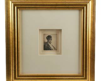 Lot 290: after Rembrandt Man with a High Cap Etching