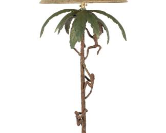 Lot 237: Frederick Cooper Monkeys on Palm Tree Floor Lamp