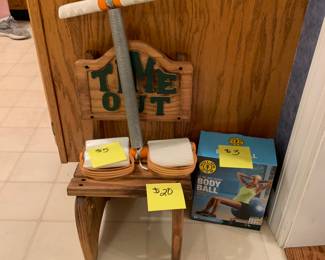 Time out chair for the kids while you do a little workout!
