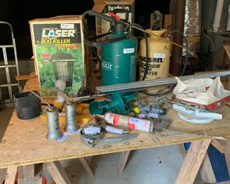 Sprayers, vintage oilers, seeder