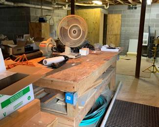 Large wooden work table