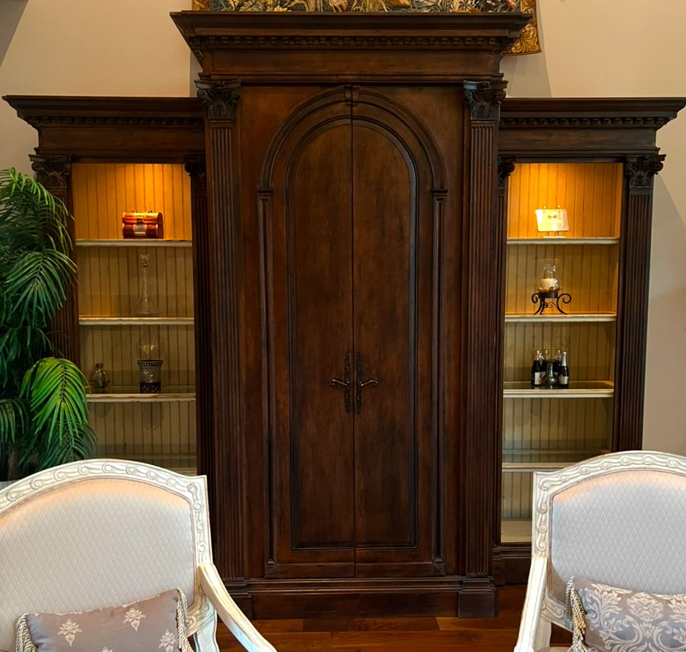 Henredon 9 foot tall, exquisite wall cabinet