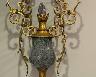 2 Unique wall sconces. Must leave me a message and reserve a showing, and I will have available for you to view during the sale.
