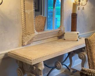 Stone console and mirror to match