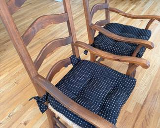 2 Custom French ladder back chairs