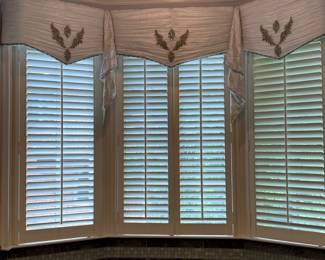Custom Designer curtains in master bath bath