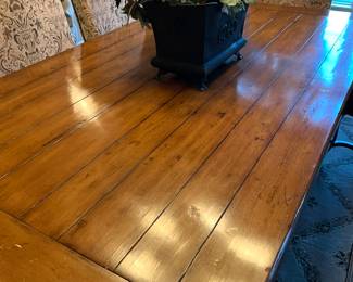 Table has inserts, enough seating for 12.