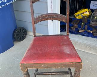 Chair with vinyl seat.