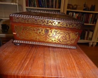 Antique Rosewood Sewing Box with mother of pearl
