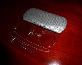 Vintage Rimless Glasses with 14k Hairpin