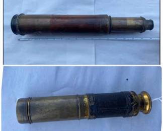Two British European Vintage Brass Telescopes