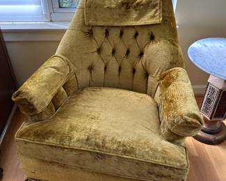 (2) gold crushed velvet chairs....!!
