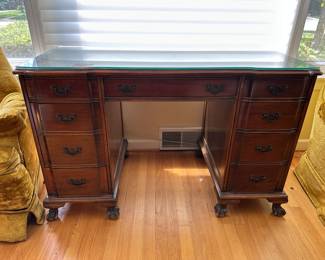 Desk with glass top.....