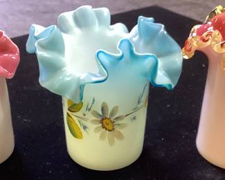 (3) ANTIQUE WEBB GLASS TOOTHPICK HOLDERS, CIRCA 1890s