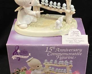 ENESCO PRECIOUS MOMENTS 15th ANNIVERSARY COMMEMORATIVE FIGURINE w BOX