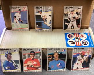 1989 FLEER COMPLETE BASEBALL CARD SET, KEN GRIFFEY JR., RANDY JOHNSON, STEVE SAX, WILL CLARK, CARLTON FISK