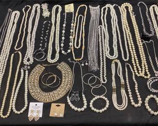 ASSORTED COSTUME JEWELRY, REAL & FAUX PEARLS, AUSTRALIAN CRYSTALS, Dâ€™BELLO, MARYSOL, TARA VANESSA