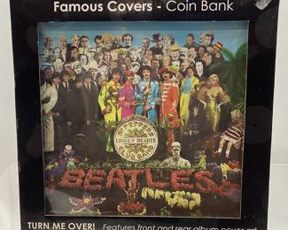 FAMOUS COVERS THE BEATLES SGT. PEPPER ALBUM COIN BANK, NIB