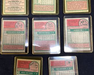 1975 TOPPS FULL SET BASEBALL CARDS, ROOKIE GEORGE BRETT, ROBIN YOUNT, GARY CARTER, OTHER CARDS HANK AARON, NOLAN RYAN, LOU BROCK, DAVE CONCEPCION, THURMAN MUNSON, ROLLIE FINGERS, DAVE PARKER, DAVE WINFIELD, TOMMY JOHN, WILLIE STARGILL, GEORGE FOSTER, JOHNNY BENCH, BOB GIBSON, STEVE CARLTON, STEVE GARVEY. FULL SET, FULL OF HALL OF FAMERS