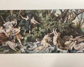 DIANA’S HUNT PRINT BY HANS MAKART, NO FRAME