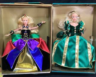 1997 MIDNIGHT PRINCESS & 1994 EVERGREEN PRINCESS BARBIES, NIB