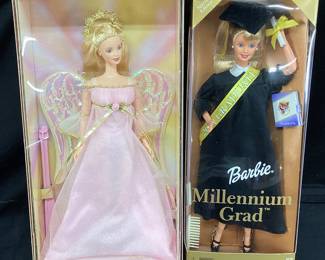 2001 ANGELIC HARMONY & 1996 MILLENNIUM GRAD BARBIES, NIB