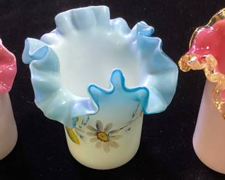 (3) ANTIQUE WEBB GLASS TOOTHPICK HOLDERS, CIRCA 1890s