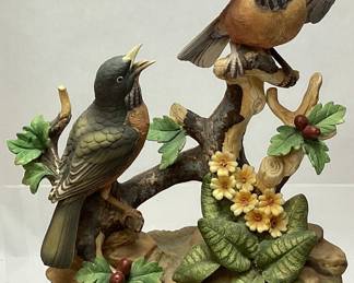 ANDREA BY SADEK GROUP OF ROBINS FIGURINE, 10in H NO SHIPPING PICKUP ONLY