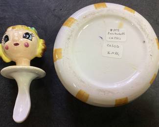 1950s PIXIEWARE MUSTARD JAR w TOP