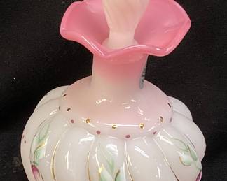 1998 FENTON ROSALENE PERFUME BOTTLE LIMITED #850 w STOPPER