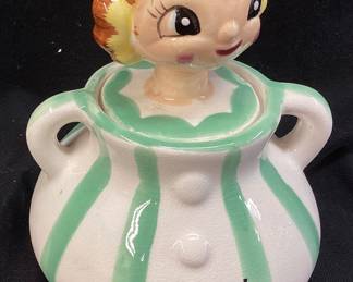 MID CENTURY PIXIEWARE RELISH JAR w TOP