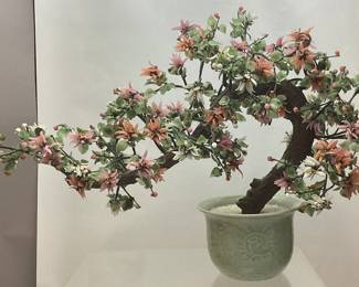  LARGE ORIENTAL JADE MING TREE, 30in L NO SHIPPING PICKUP ONLY