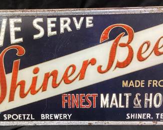 SHINER BEER SIGN, SHINER TEXAS 26in W NO SHIPPING PICKUP ONLY