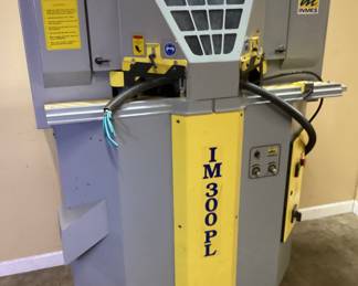 INMES IP300PL DOUBLE MITER SAW 80 mm (3-1/8") height by 142 mm (5-5/8") width PRECISION 45 DEGREE CUTS, COMES WITH DUST COLLECTOR REQUIRES SINGLE PHASE 220v OUTLET. GREAT FOR CABINET SHOP OR FRAMING SHOP. NO SHIPPING PICKUP ONLY