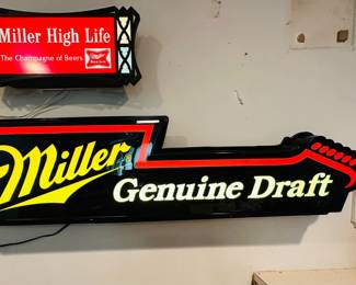Miller light up Bar Signs