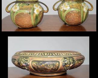 014 ROSEVILLE Jonquil Vases Florentine Tulip Bowl