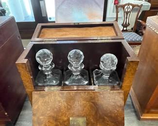 Wood decanter cabinet