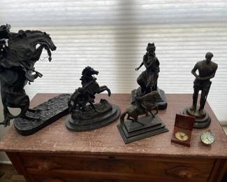 Collection of bronze statues