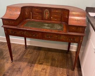 Edwardian painted satinwood Carlton House desk