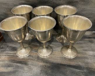 Sterling wine cups goblets glasses