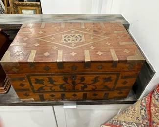 Inlaid folkart box chest