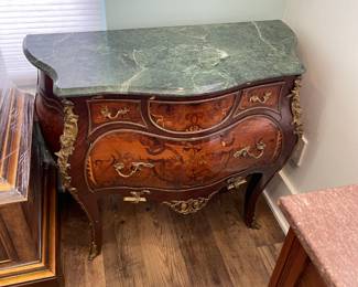 Louis XIV Style Kingwood, Ormolu, Marble and Satinwood