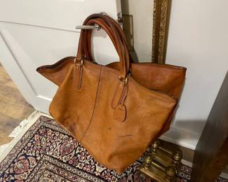 Vintage leather messenger bag