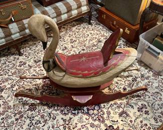 Large vintage Swan rocking chair - childs toy