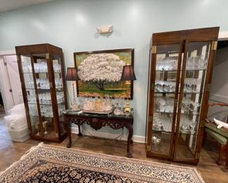 Two showcases FULL of Waterford crystal.