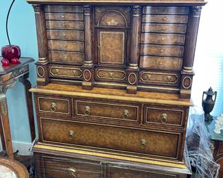 Maitland Smith French Empire Monumental Mahogany Chest Of Drawers
