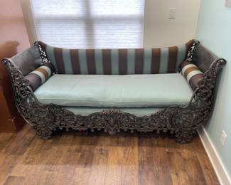 Stunning 19th Century Art Nouveau Cast Iron French Daybed