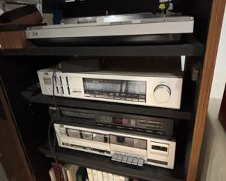 Turn table, stereo, speakers, etc.
